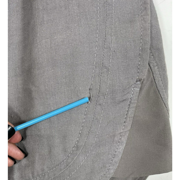 ATHLETA Bali 100% Linen Shorts Pockets Size 10 Gray Outdoor Hiking Beach Active - Picture 3 of 12